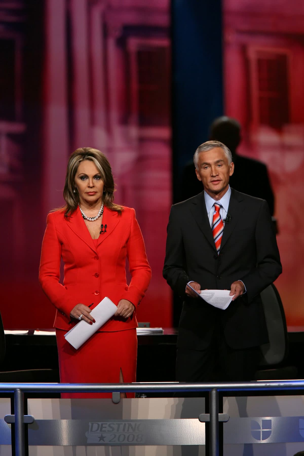 Con Maria Elena Salinas en la cobertura electoral 2008.