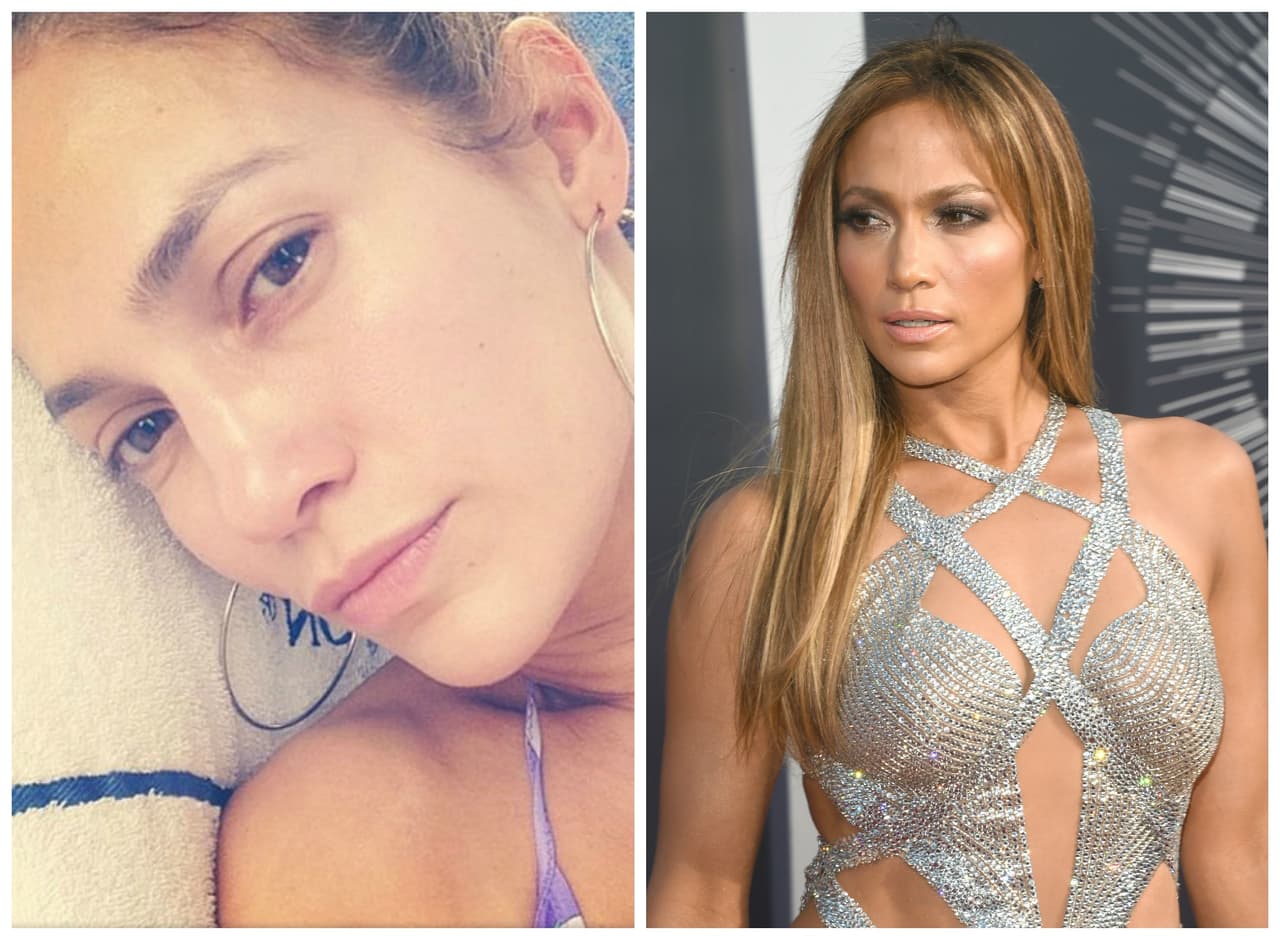 13.- JENNIFER LOPEZ. La cantante se ha mostrado en más de una ocasión muy al natural y se ve muy bonita.