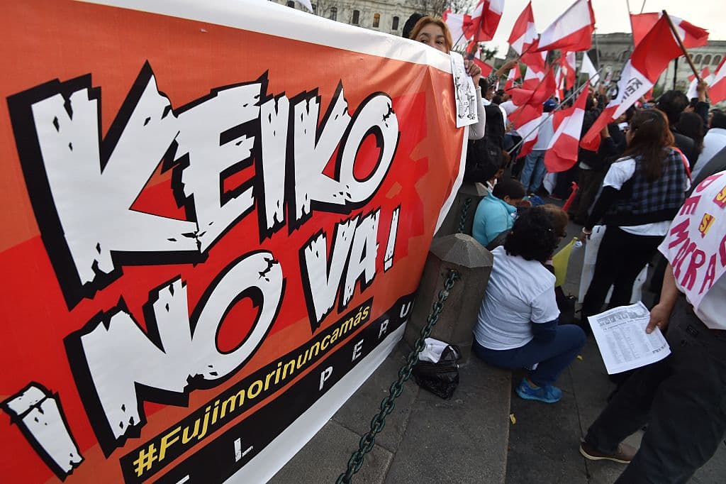 "Keiko no va", el principal slogan de la movilización