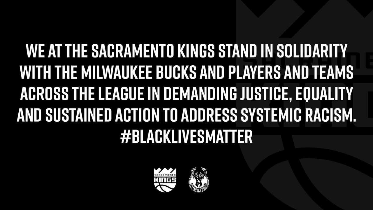 Sacramento Kings | Tras el caso de Jacob Blake, estos equipos se pronunciaron en contra del racismo a través de sus cuentas de redes sociales.