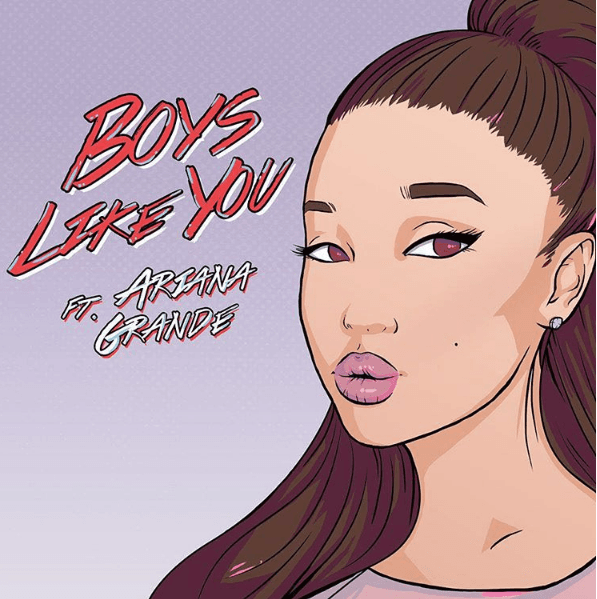 El dibujo captura los razgos más icónicos de Ariana, como su peinado y sus labios.