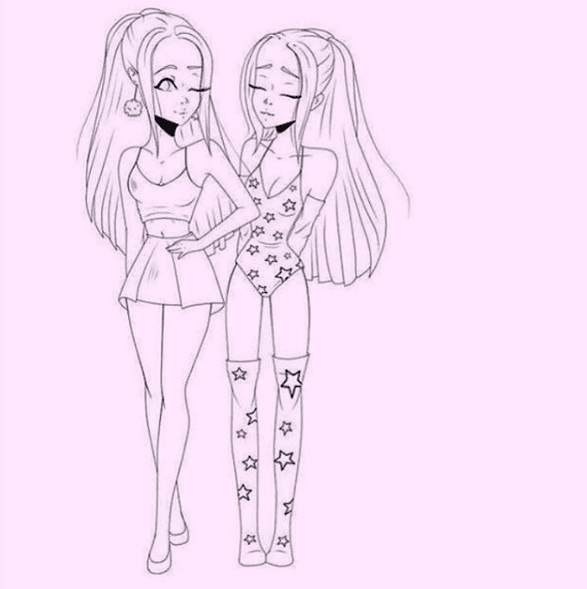 En trazo japonés, Ariana Grande quedó súper bien caracterizada en esta ilustración.