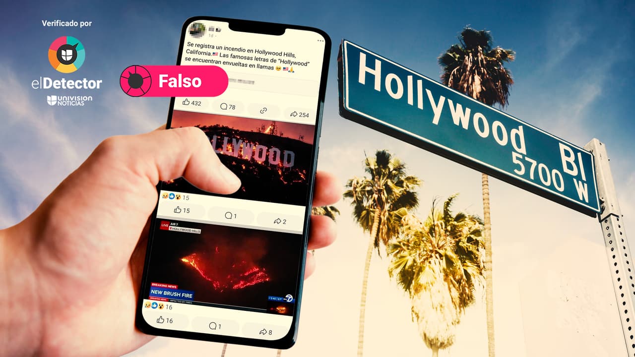 El icónico letrero de Hollywood NO se ha quemado: esas supuestas fotos que circulan en redes sociales son falsas
