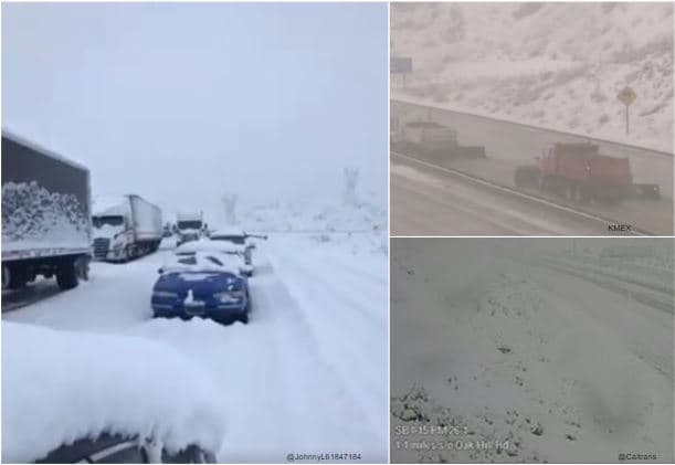 Cierres de vías y más de 150 carros atrapados en autopista por paso de tormenta invernal en el sur de California