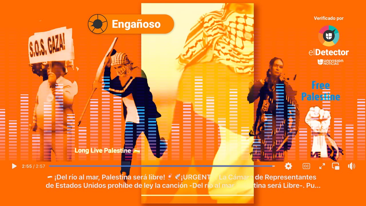 Es engañoso decir que la Cámara de Representantes o el gobierno de EEUU prohibieron la frase “Del río al mar, Palestina será libre”