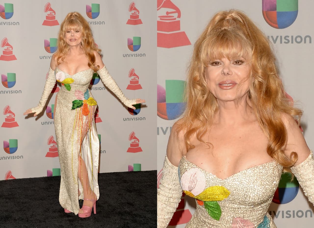 Charo ha sido reconocida por sus excentricidades y además de sus atuendos, sus peinados también son destacados.