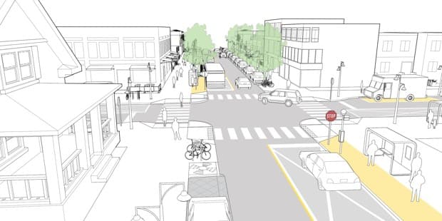 Paradas de transporte público en los barrios.