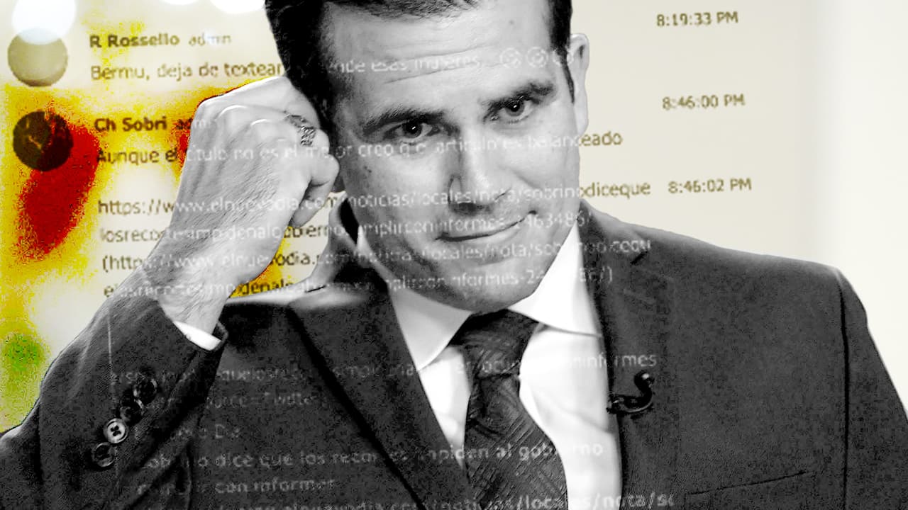 El gobernador de Puerto Rico, Ricardo Rosselló, y sus más cercanos colaboradores, sus “brothers” según los llama, participaron en un chat de Telegram en el que cuestionan a políticos, medios de comunicación y funcionarios. La filtración de los mensajes ha causado una grave crisis política en la isla. 
<a href="https://www.univision.com/local/puerto-rico-wlii/no-se-renuncia-al-trabajo-iniciado-rossello-se-aferra-a-la-gobernacion" target="_blank">Rosselló asegura que no renunciará a su cargo. </a>