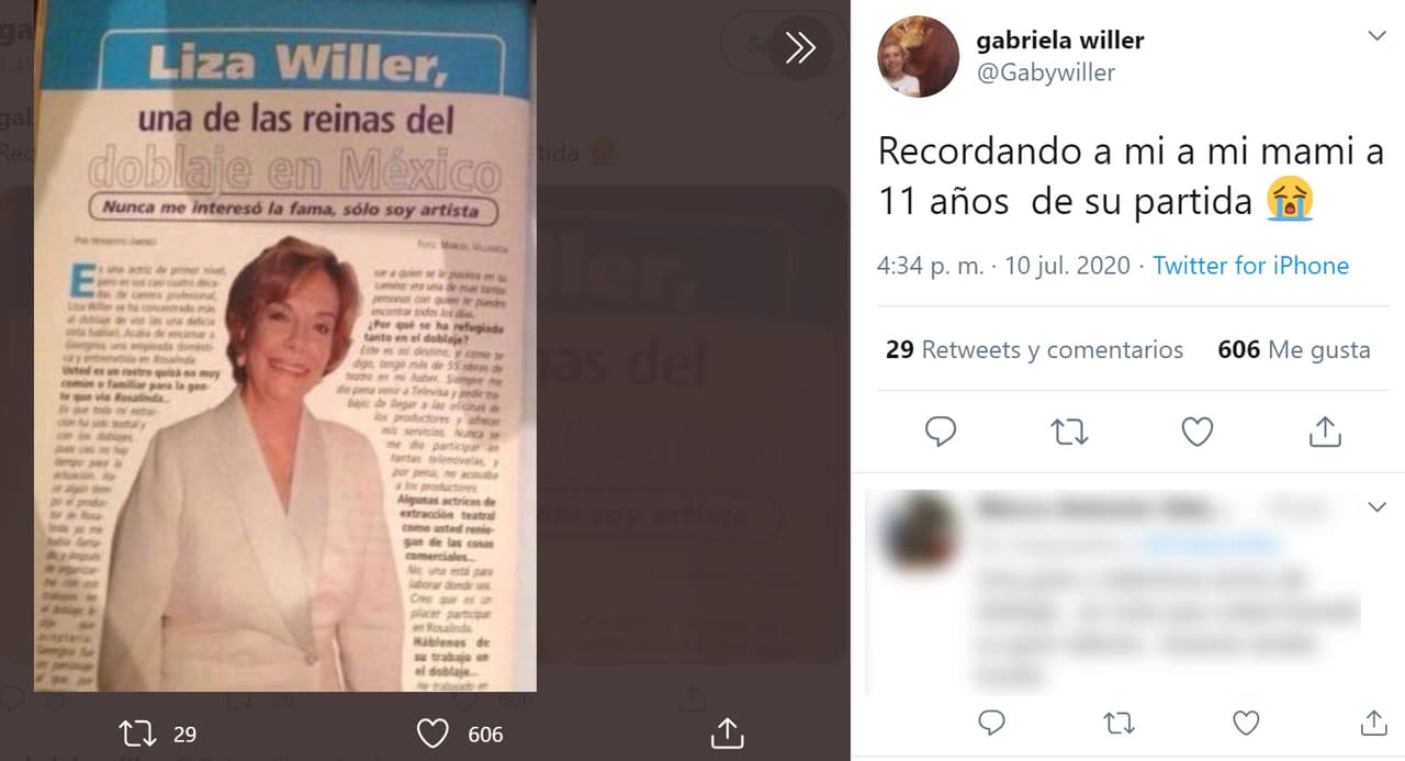 Willer fue una reconocida actriz de doblaje en México, falleció a los 70 años el 10 de julio de 2009, 
<b>víctima de cáncer</b>. Además de Vecinos, participó en otros programas como La familia P. Luche y 'Los simuladores'. También fue parte de exitosas telenovelas como 'La madrasta', 'Rubí' y 'Clase 406', entre otras.
<br>