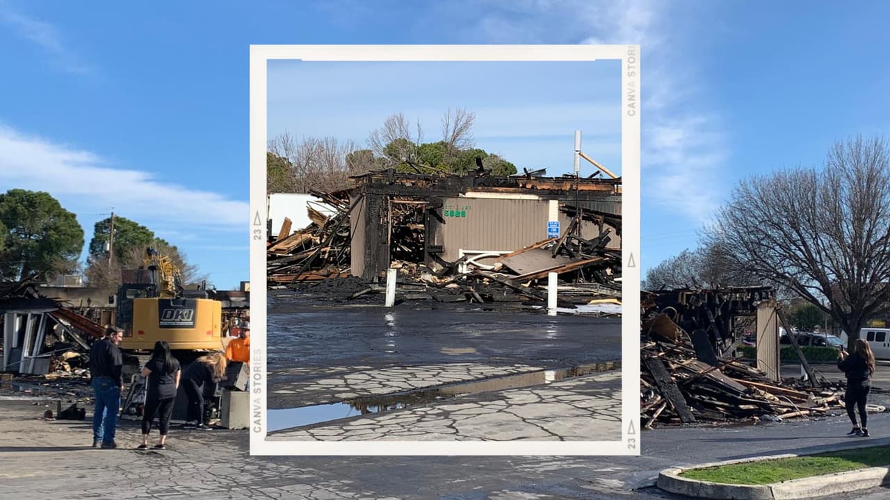 Incendio consume tiendas y restaurantes en un mall al suroeste de Fresno