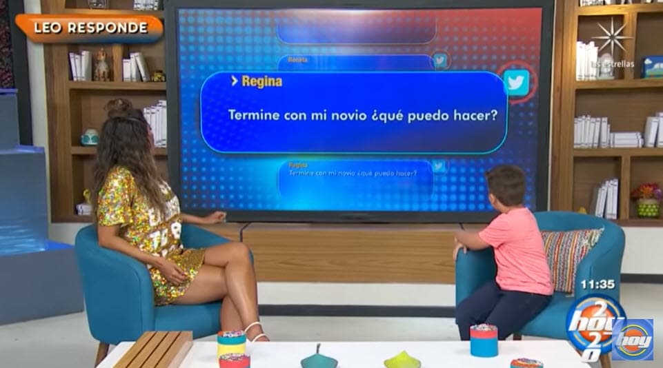 La última pregunta del público fue: "Terminé con mi novio, ¿qué puedo hacer?"
<br>