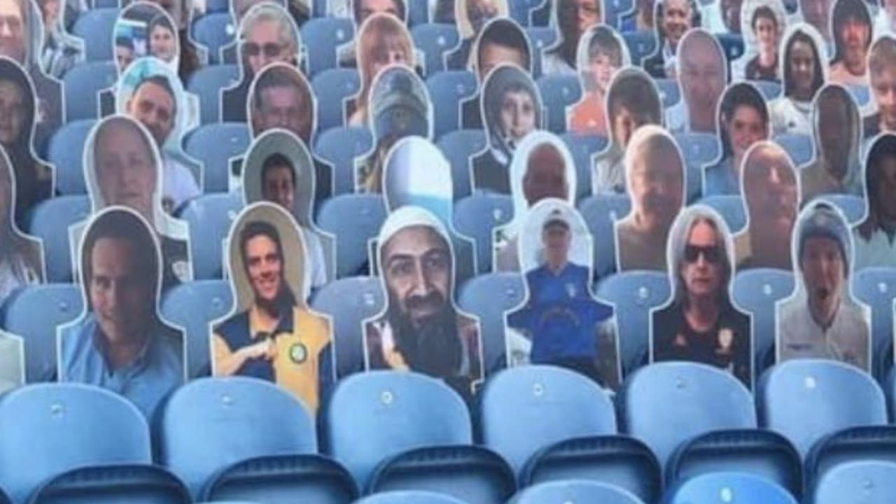 Foto del terrorista Bin Laden aparece en estadio de Inglaterra