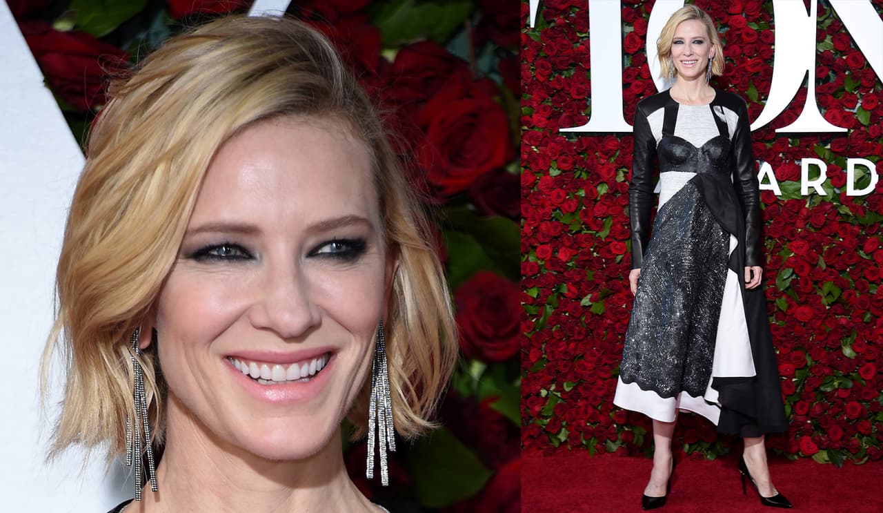 Cate, al igual que otras estrellas llevó una cinta translúcida en honor a las víctimas de Orlando, FL.