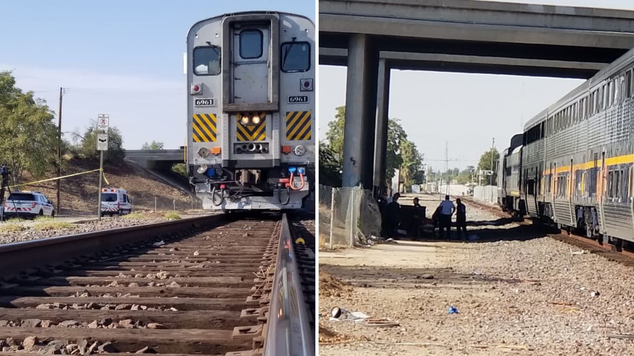 Hombre es atropellado por tren y muere en el centro de Fresno 
