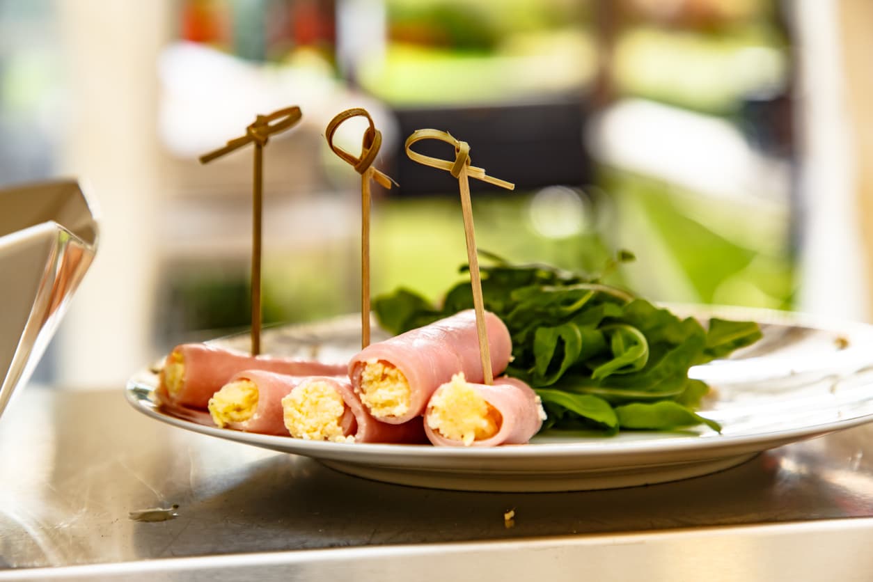 Rollos de jamón + pepino con queso cottage   | Reto 28