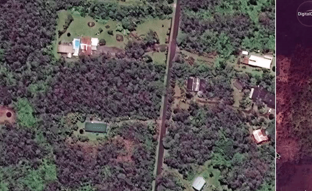 Fotografías interactivas: el antes y después de la devastación causada por el volcán Kilauea en Hawaii