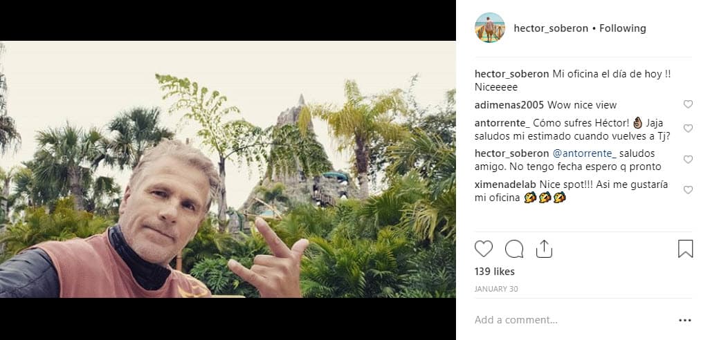 El 30 de enero compartió esta fotografía con el siguiente mensaje: "Mi oficina el día de hoy. ¡Nice!".
<br>