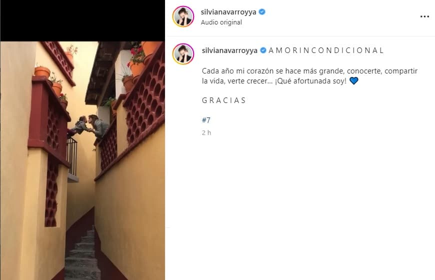 Al pie del clip le dedicó un emotivo mensaje en el que dice que León es un ejemplo de "amor incondicional". "Cada año mi corazón se hace más grande, conocerte, compartir la vida, verte crecer. ¡Qué afortunada soy!", señaló Navarro.