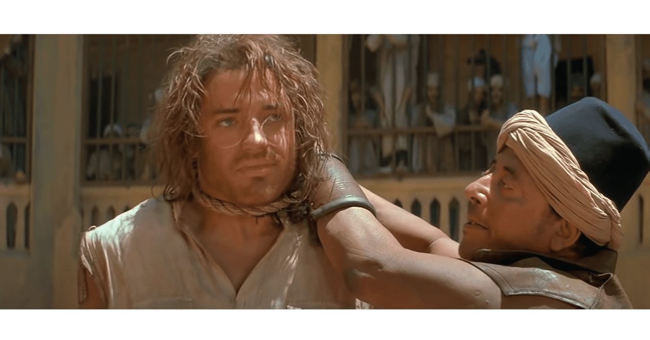 A Brendan Fraser lo ahorcaron en la vida real en 'The Mummy'
