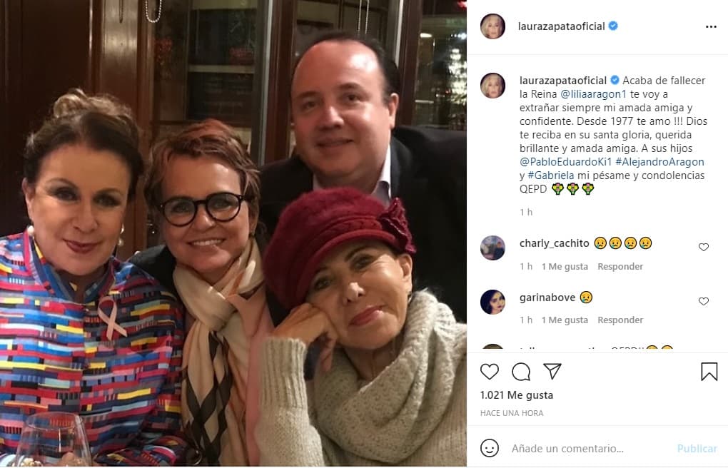 En su trayectoria dejó huella en el corazón de compañeros que se convirtieron en amigos, tal es el caso de 
<b>Laura Zapata,</b> quien lamentó la muerte de su "confidente" y envió condolencias a sus hijos Pablo y Alejandro Aragón.