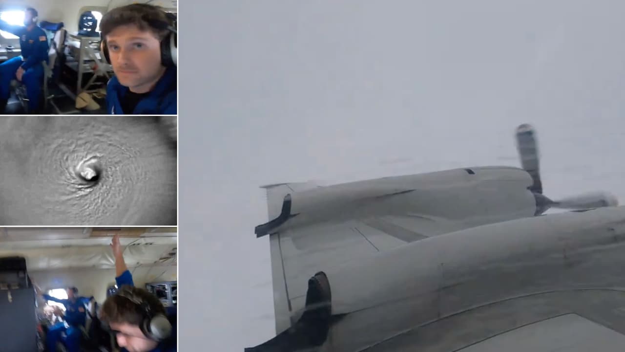 <h3 class="cms-H3-H3">Mira también:</h3>
<br>
<br>Este es el momento en que los cazahuracanes del Centro de Operaciones de Aeronaves de la Administración Nacional Oceánica y Atmosférica (NOAA) atraviesan en el avión Miss Piggy el huracán Milton en su desplazamiento por el Golfo de México hacia Florida