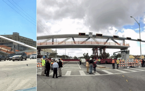 Fotografías Interactivas: El puente peatonal de Miami antes y después del colapso