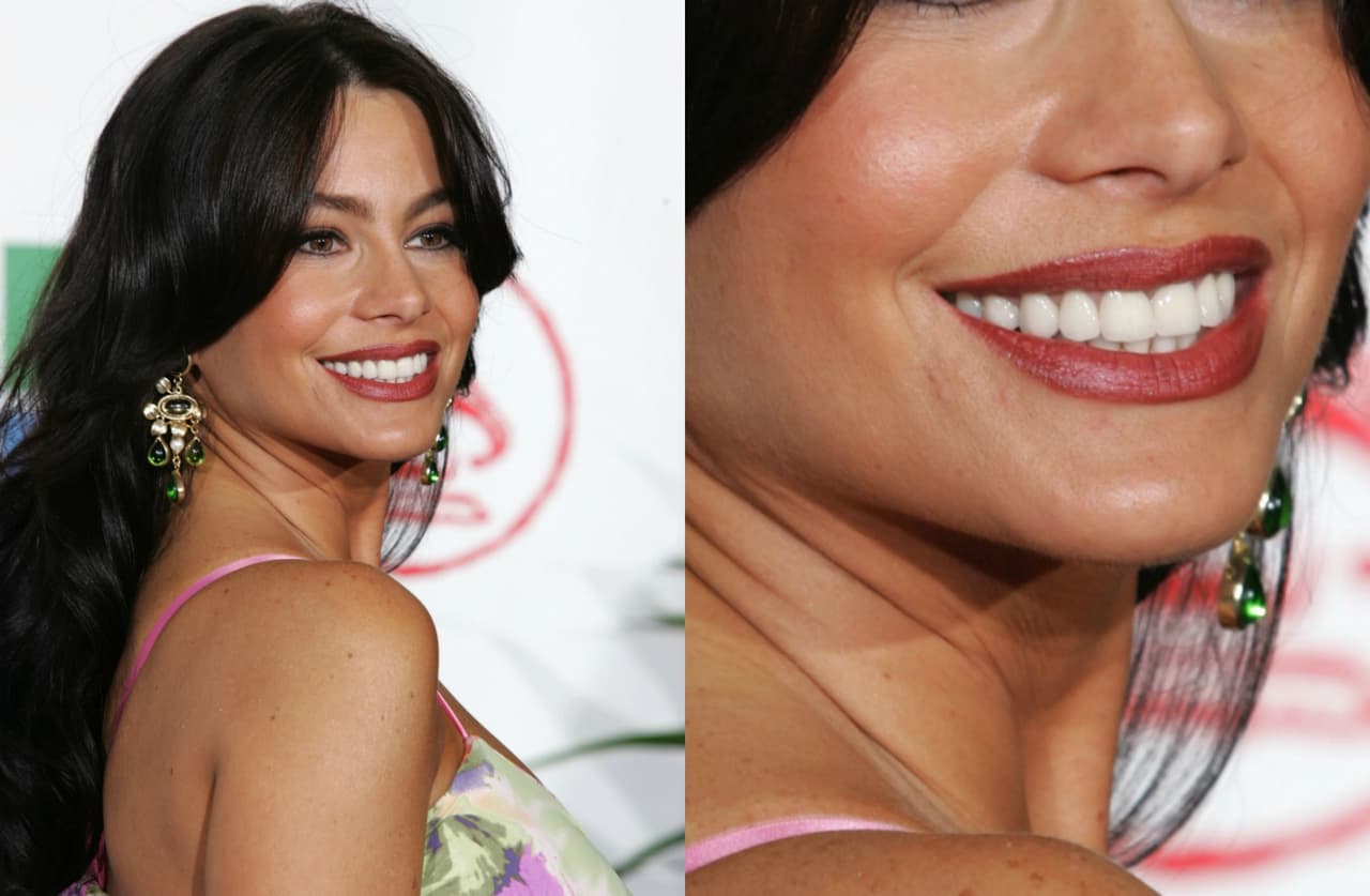 Sofía Vergara lució este color en la alfombra del 2005.