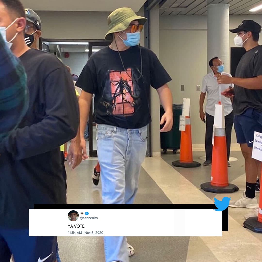 Benito Antonio Martínez Ocasio, como es su nombre real, publicó en su cuenta de twitter que ya había votado después de las 11 de la mañana.