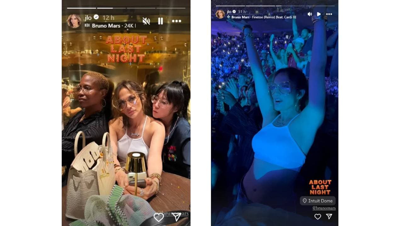 JLo en el concierto de Bruno Mars.