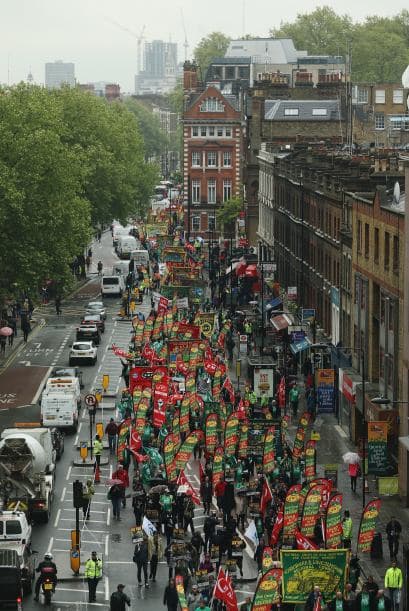 Trafalgar Square fue la sede del festejo del Día del Trabajador.