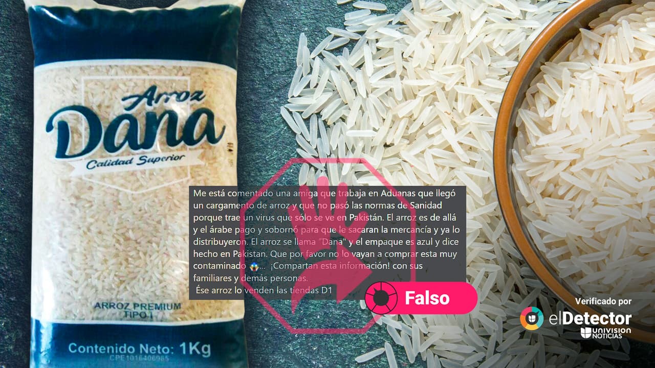 Ese mensaje sobre arroz Dana "contaminado" de Pakistán es falso y reciclado