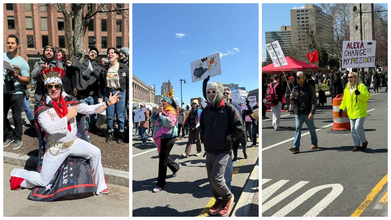 Así fue No Kings Day 3 en Filadelfia: Rechazo a Trump con disfraces, globos y performance