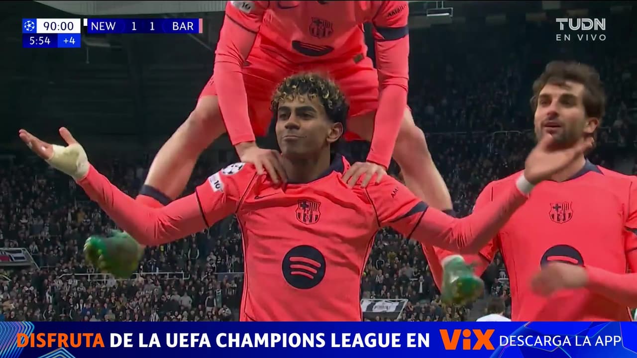 ¡Gol del Barcelona! Desde el punto penal Lamine pone el empate frente al Newcastle