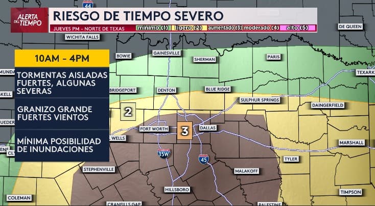 Las tormentas seguirán para este jueves con posibilidad de ver granizo grande y fuertes vientos.