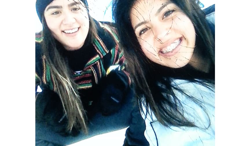 Tatiana Villarreal con su hermana Daniela, días antes del accidente.