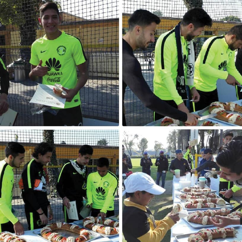 El Club de Fútbol América también hizo fila para partir su debida rosca.