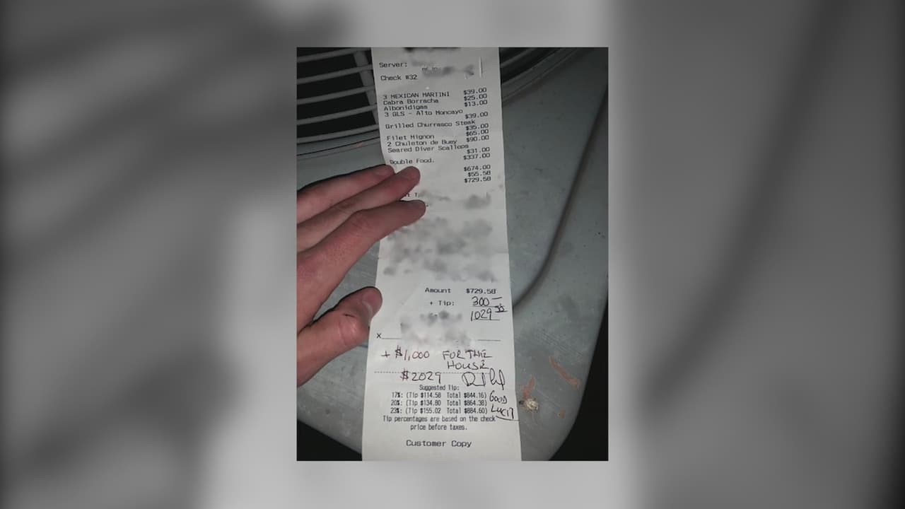 Cliente deja una propina de $1,300 en restaurante de Texas el día de reapertura