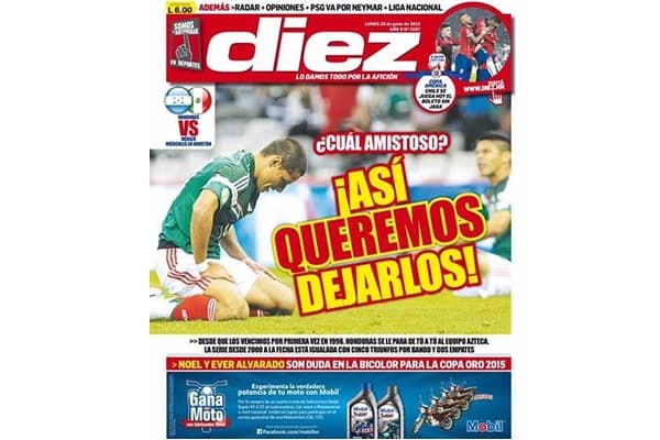 Prensa hondureña calienta duelo ante México