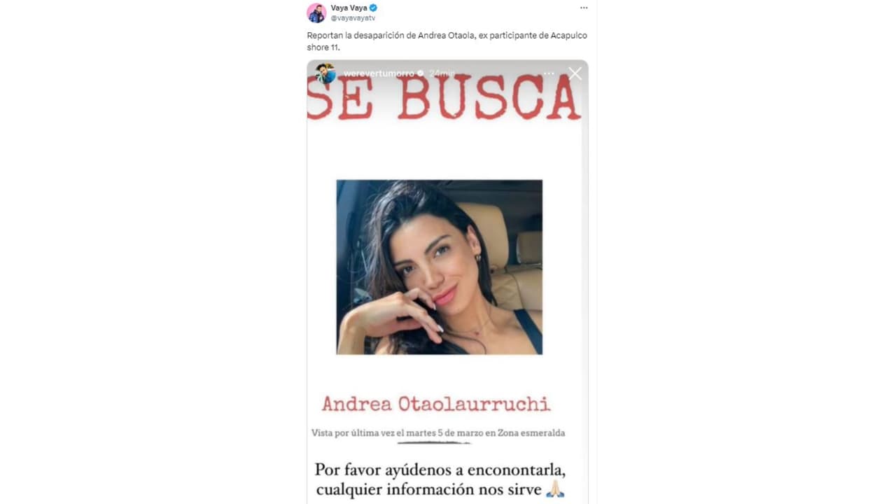 Reportan como desaparecida a Andrea Otaolaurruchi.