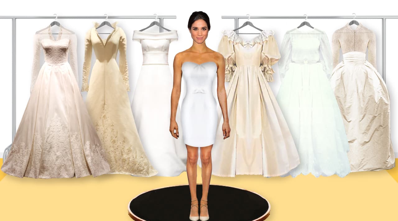 Interactive: This is how Meghan looks with the bridal gowns of Kate, Letizia and other royal highnesses