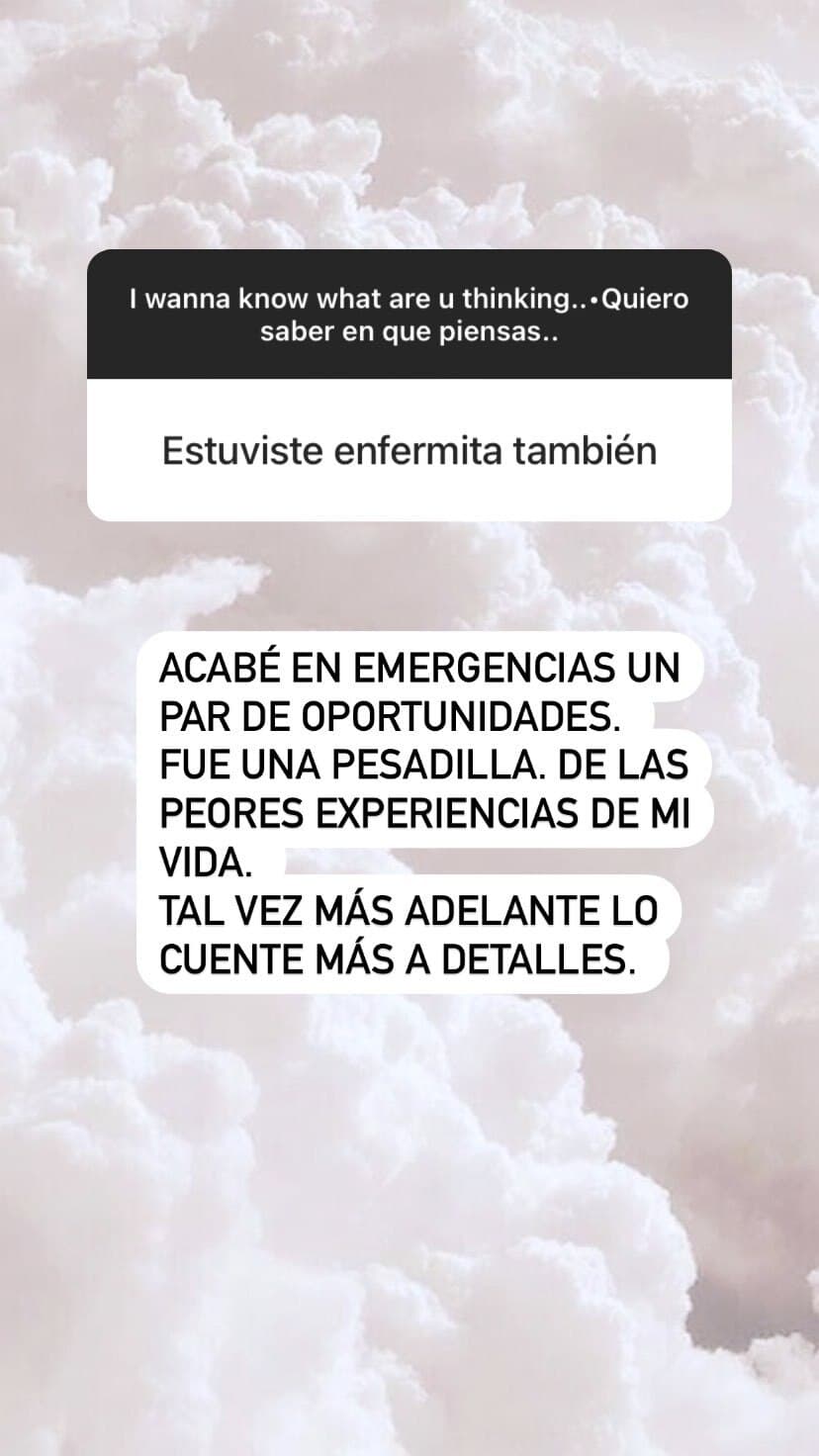 Pero fue a través de las redes sociales, en una serie de preguntas y respuestas, que Vanessa habló sobre la enfermedad refiriéndose a ella como una de las "peores experiencias" de su vida.