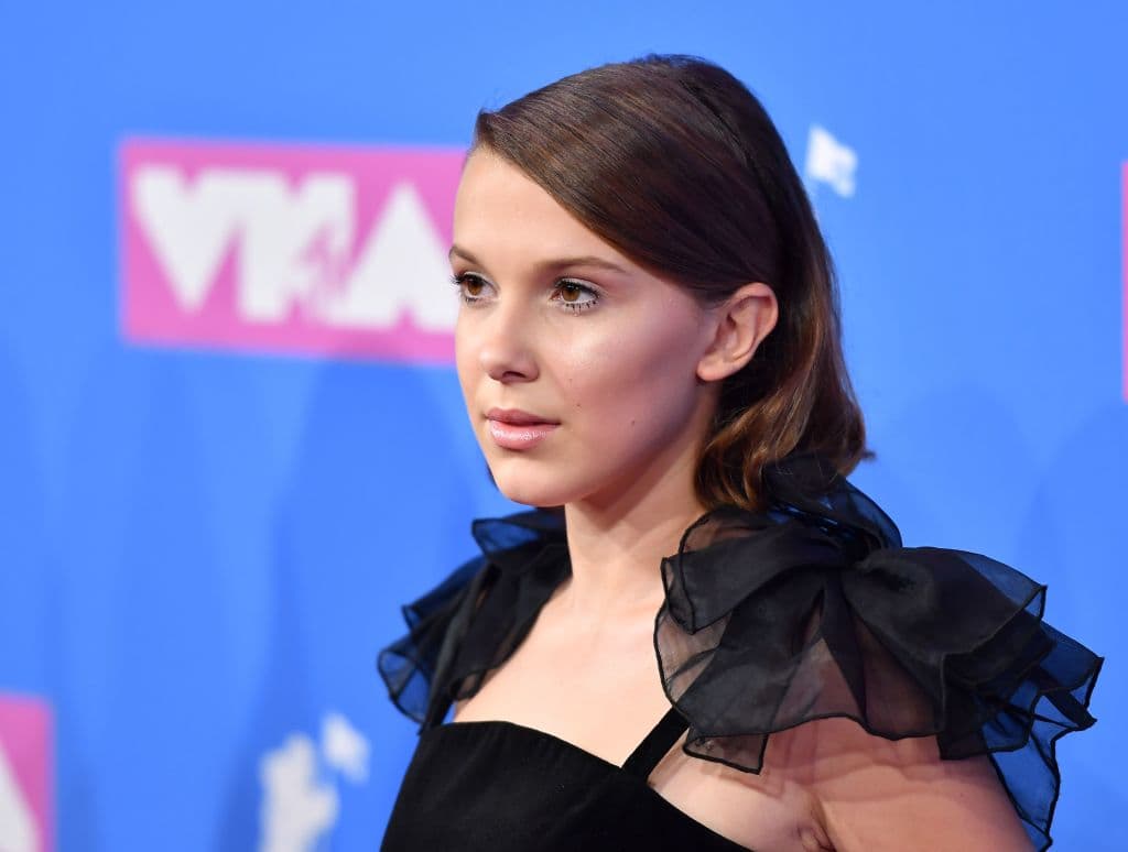 British actress Millie Bobby Brown attends the 2018 MTV Video Music Awards at Radio City Music Hall on August 20, 2018 in New York City. (Photo by ANGELA WEISS / AFP) (Photo credit should read ANGELA WEISS/AFP via Getty Images)