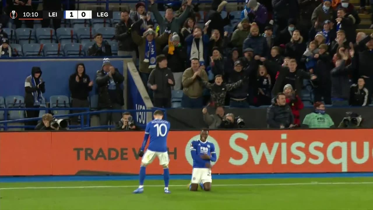 ¡Letal! Patson Daka consigue el 1-0 para Leicester City