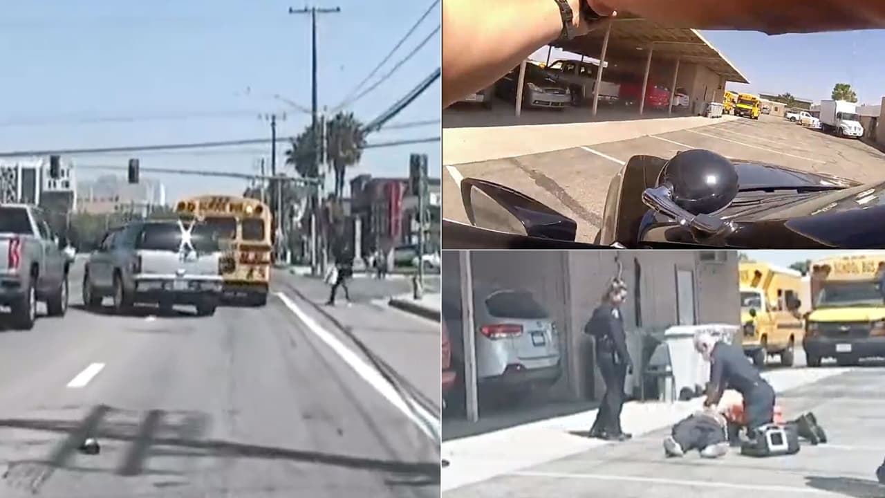 Conductor trata de derribar un bus escolar desatando un tiroteo con la policía