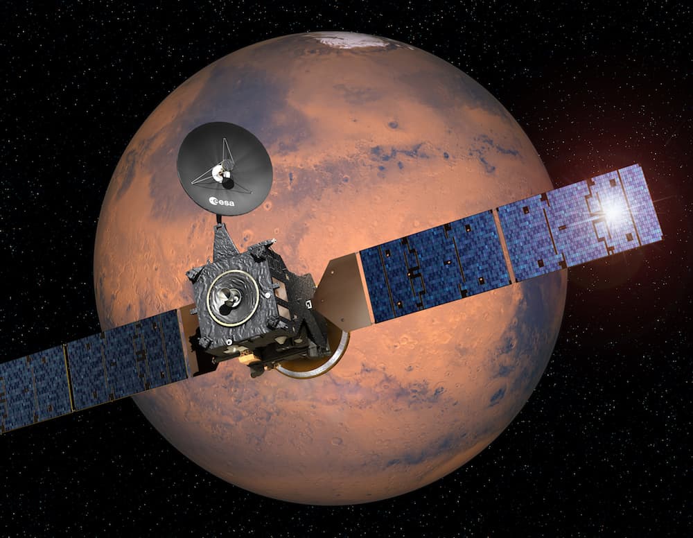 Módulo Schiaparelli de ingreso y descenso después de separarse del vehículo ExoMars