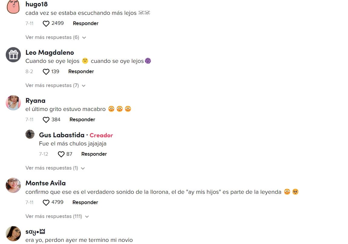 Reacciones de los usuarios al escuchar el lamento de La Llorona