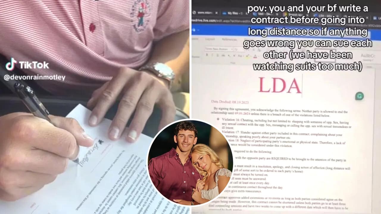 Pareja firma un contrato de relación a larga distancia para evitar infidelidades