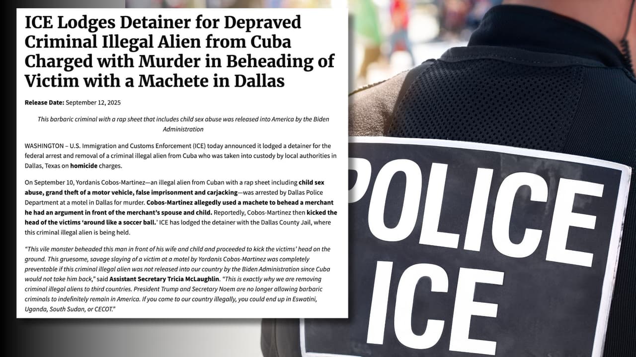 ICE compartió un comunicado sobre Yordanis Cobos Martínez y su presunto historial criminal.