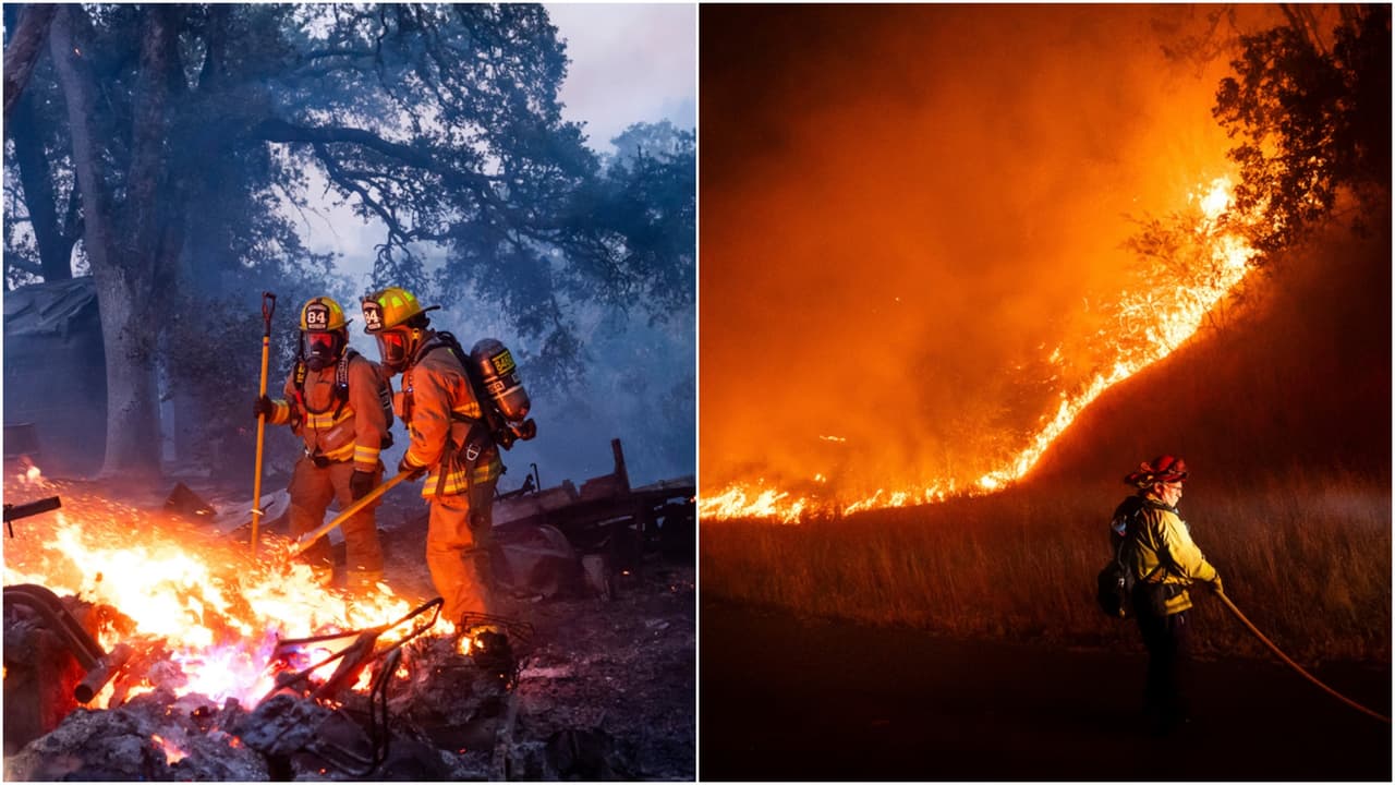 Bomberos luchan por contener incendio forestal en el norte de Los Ángeles