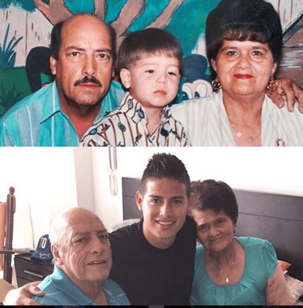 Además de que es un chico súper familiar, como lo muestra en esta imagen en la que posó junto a sus abuelitos.